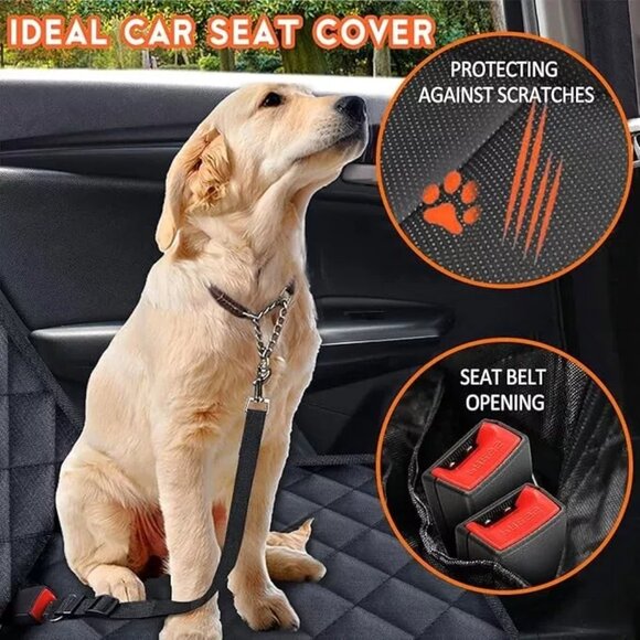 Car Back Seat Cover for Dogs Waterproof - Black and New - Picture 4 of 5